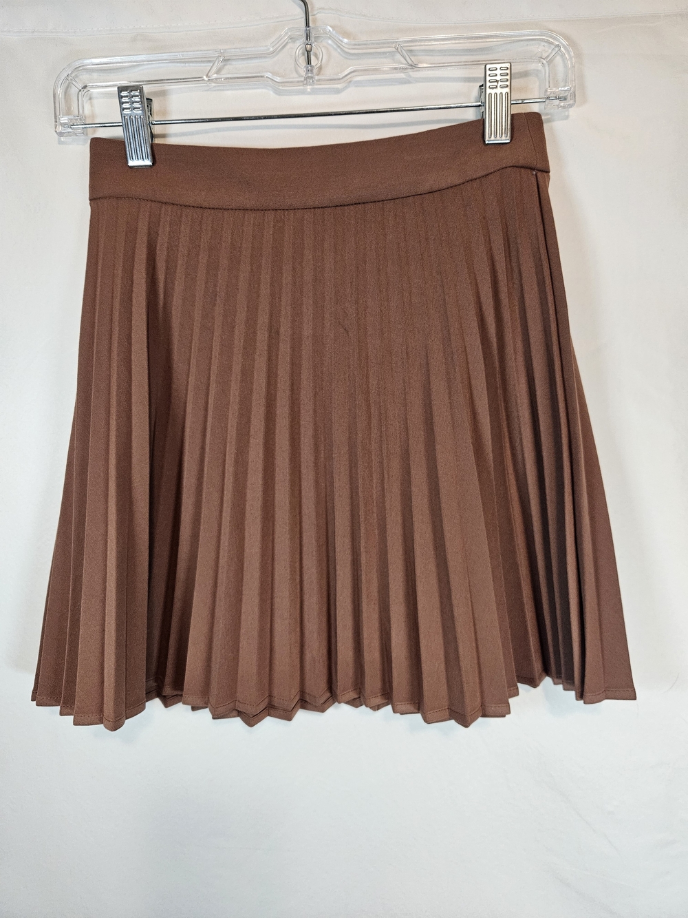 Sun-deh By Aritzia Chocolate Brown Pleated Skater Skirt